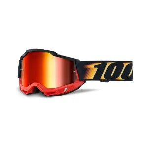 100% Maschera da cross Accuri 2 Stamino 2 lente a specchio Rossa