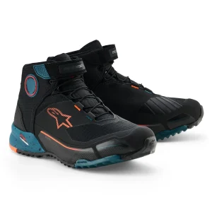Alpinestars CR-X Drystar Riding Shoes Black/Petrol/Orange Fluo