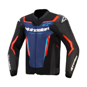 Alpinestars Gp Force V2 Leather Jacket Black/Blue/Red Fluo