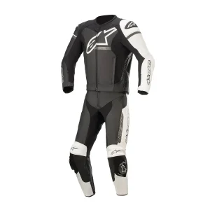 Alpinestars GP Force Phantom Leather Suit 2PC Black/ White/ Metallic Gray