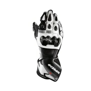 Spidi Carbo 3 Leather Gloves Black/White