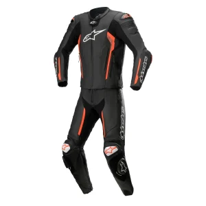 Alpinestars Missile V2 Leather Suit 2PC Black/Red Fluo