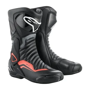 Alpinestars SMX-6 V2 Boots Black/ Grey/ Red Fluo