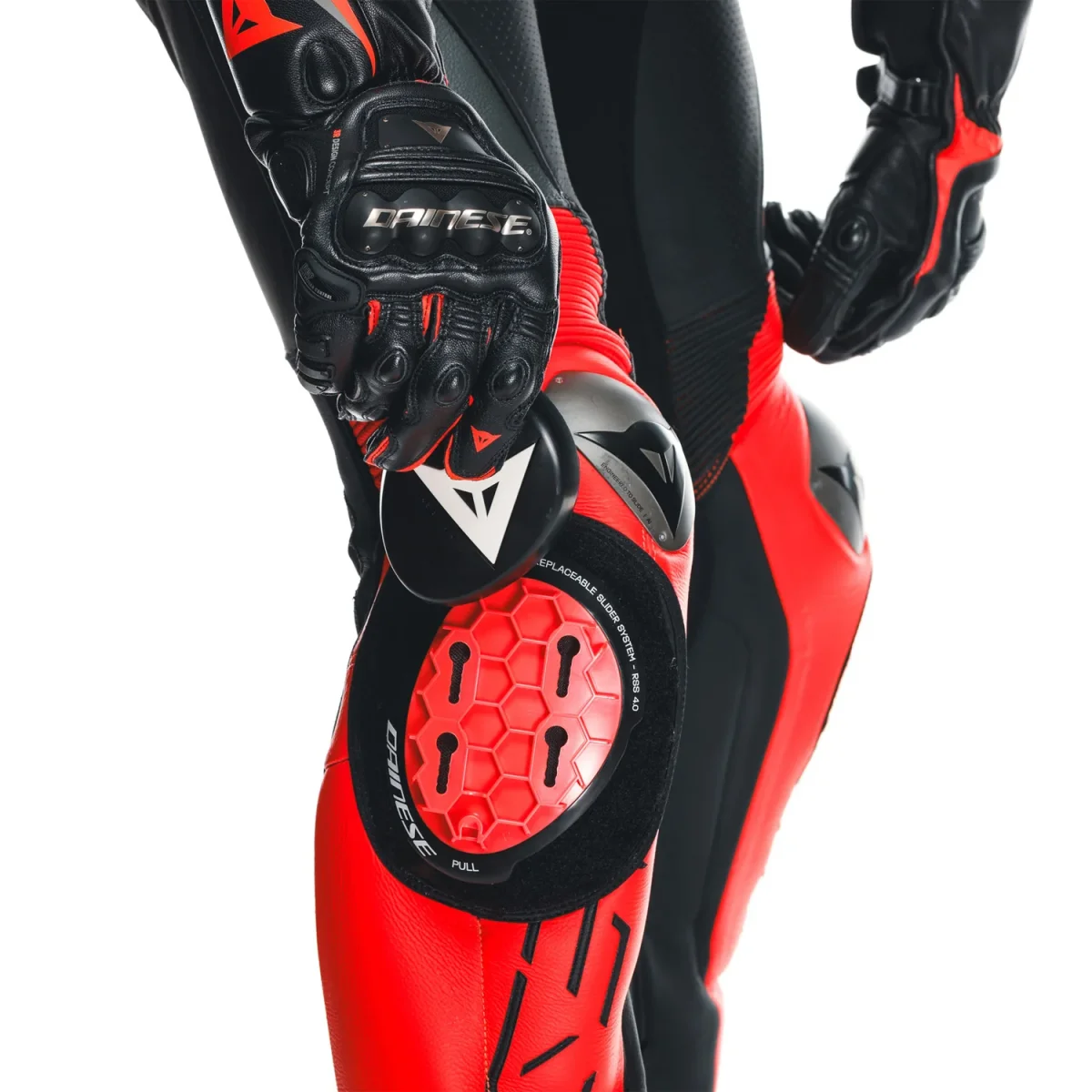 Dainese Audax D-Zip 1PC Perforated Leather Suit Black/Red Fluo/Anthracite - immagine 9