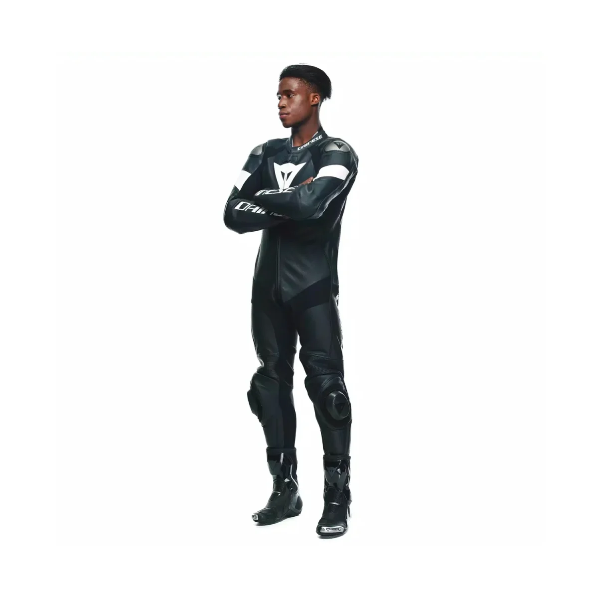 Dainese Tosa 1PC Leather Suit Perforated Black/Black/White - immagine 4