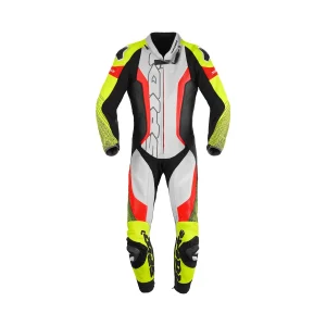 Spidi Supersonic Perforated Pro Leather Suit Black/White/Red/Yellow Fluo