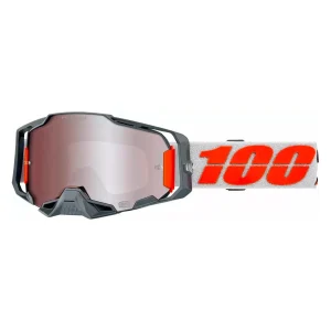 100% Maschera da cross Armega Silver Lente Hiper Specchio Silver