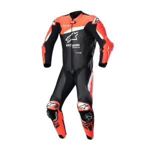 Alpinestars GP Plus V4 1PC Leather Suit Black/ Red Fluo/ White
